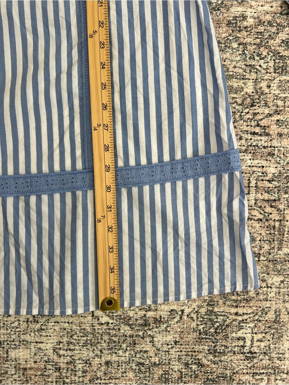 Lands’ End Blue Stripe 100% Cotton Tunic Dress Womens Medium Coastal Cottagecore - Picture 16 of 16